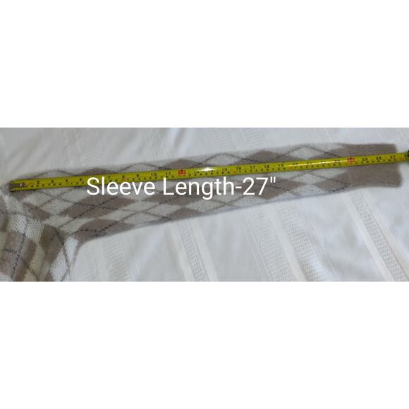 William Rast Cropped Cardigan Sweater XS Argyle Furry Fuzzy Preppy School Girl - Picture 16 of 16